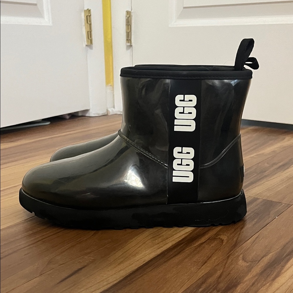 UGG Black Clear Winter Rain Boots